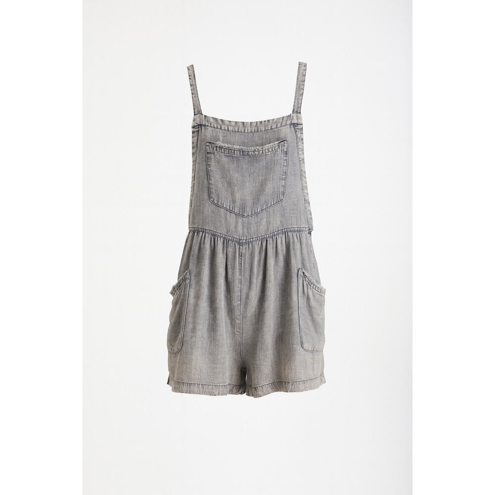 ee:some Denim Overall Romper Size S Blue Chambray Shortalls